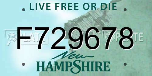 F729678 New Hampshire License Plate