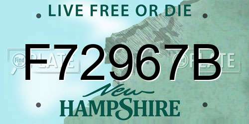 F72967B New Hampshire License Plate
