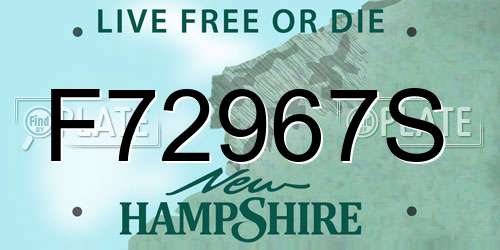 F72967S New Hampshire License Plate