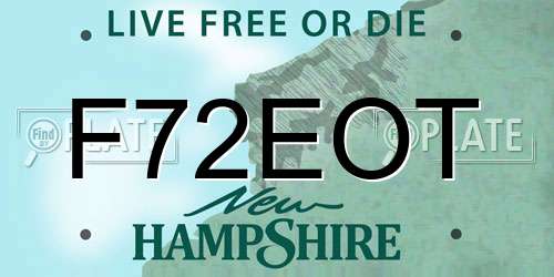 F72EOT New Hampshire License Plate