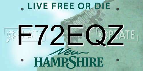 F72EQZ New Hampshire License Plate