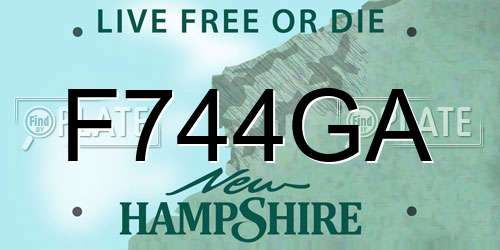F744GA New Hampshire License Plate