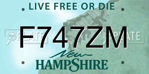 F747ZM New Hampshire License Plate