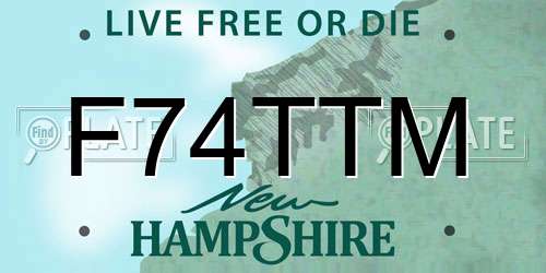 F74TTM New Hampshire License Plate