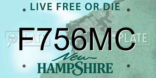 F756MC New Hampshire License Plate