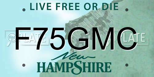 F75GMC New Hampshire License Plate
