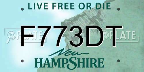 F773DT New Hampshire License Plate