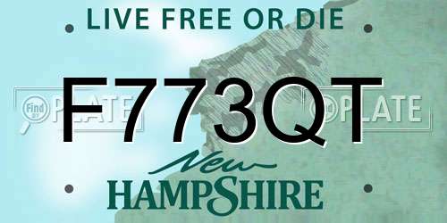 F773QT New Hampshire License Plate