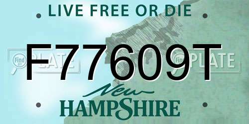 F77609T New Hampshire License Plate
