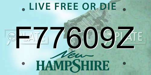 F77609Z New Hampshire License Plate
