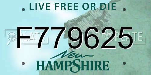 F779625 New Hampshire License Plate