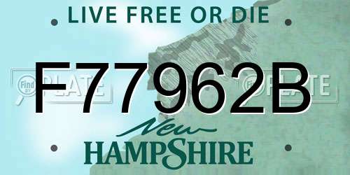 F77962B New Hampshire License Plate
