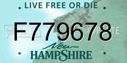 F779678 New Hampshire License Plate