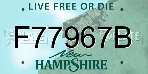 F77967B New Hampshire License Plate
