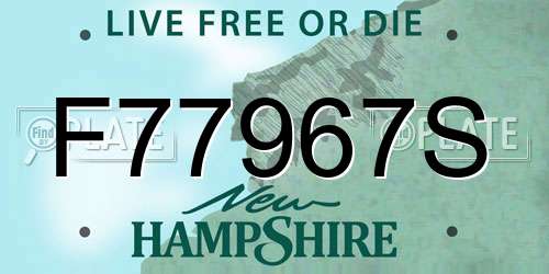 F77967S New Hampshire License Plate
