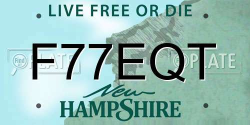 F77EQT New Hampshire License Plate