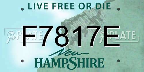 F7817E New Hampshire License Plate