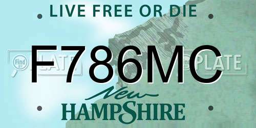 F786MC New Hampshire License Plate