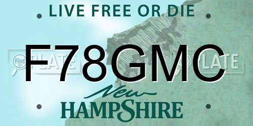 F78GMC New Hampshire License Plate