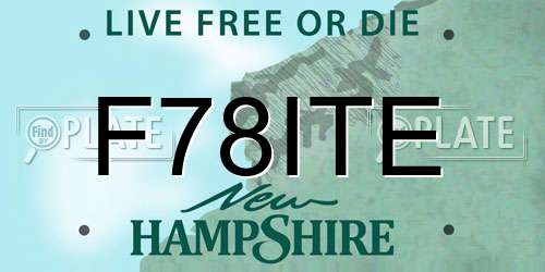 F78ITE New Hampshire License Plate