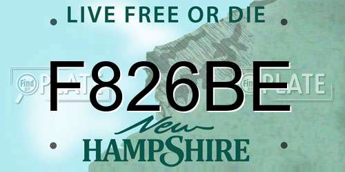 F826BE New Hampshire License Plate