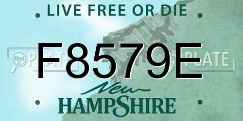 F8579E New Hampshire License Plate
