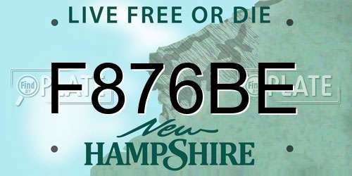 F876BE New Hampshire License Plate