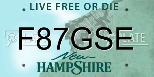 F87GSE New Hampshire License Plate