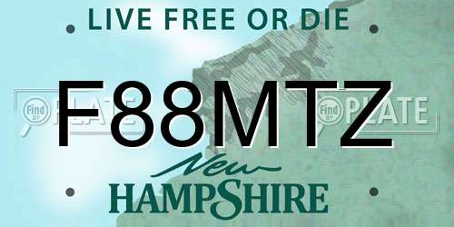 F88MTZ New Hampshire License Plate