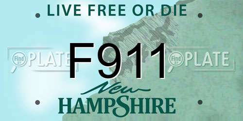F911 New Hampshire License Plate
