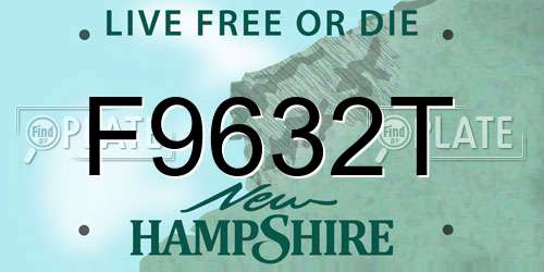 F9632T New Hampshire License Plate