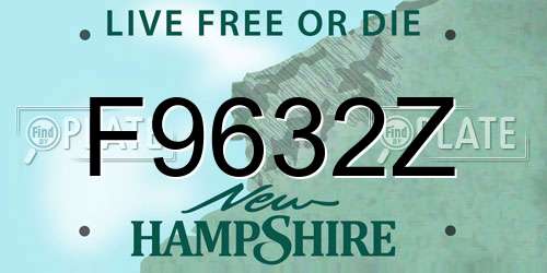 F9632Z New Hampshire License Plate
