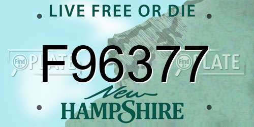 F96377 New Hampshire License Plate