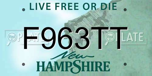 F963TT New Hampshire License Plate