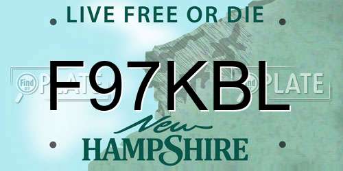 F97KBL New Hampshire License Plate