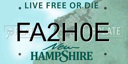 FA2H0E New Hampshire License Plate