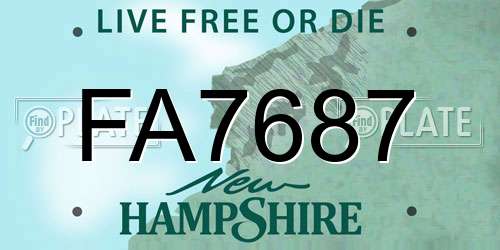 FA7687 New Hampshire License Plate