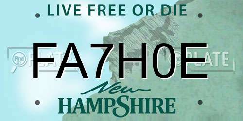 FA7H0E New Hampshire License Plate