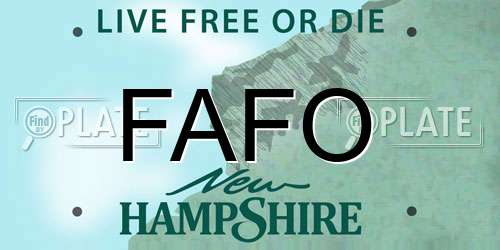 FAFO New Hampshire License Plate