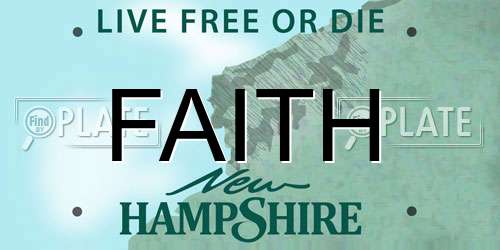 FAITH New Hampshire License Plate