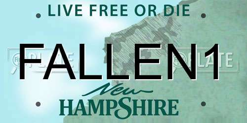 FALLEN1 New Hampshire License Plate