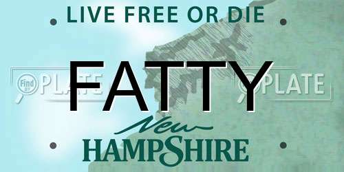 FATTY New Hampshire License Plate