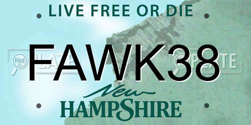 FAWK38 New Hampshire License Plate