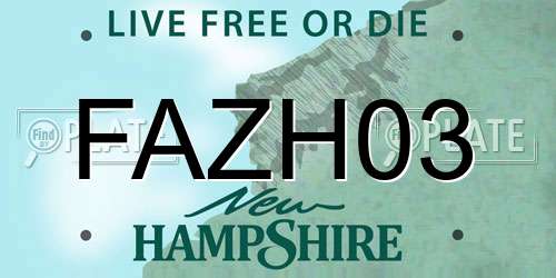 FAZH03 New Hampshire License Plate