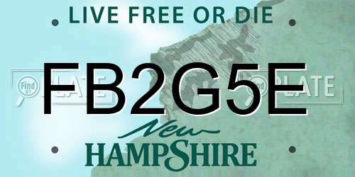 FB2G5E New Hampshire License Plate