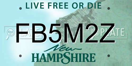 FB5M2Z New Hampshire License Plate