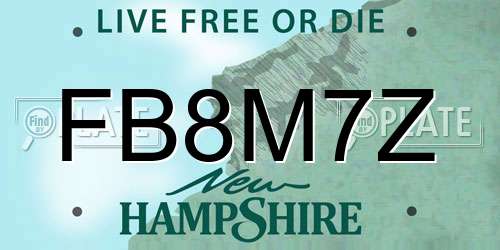 FB8M7Z New Hampshire License Plate