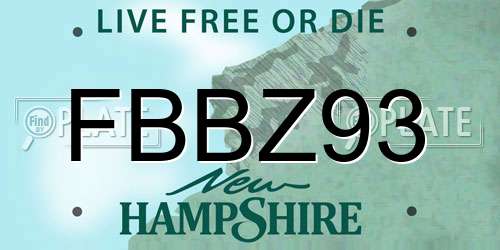 FBBZ93 New Hampshire License Plate