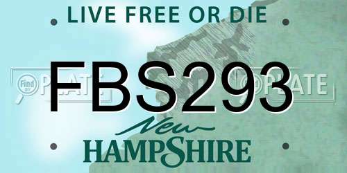 FBS293 New Hampshire License Plate