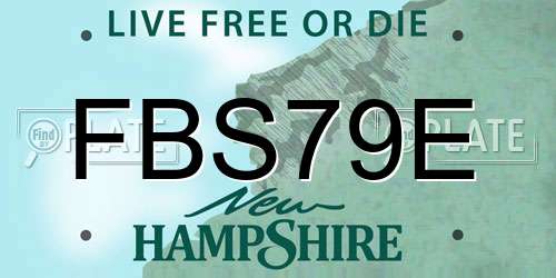 FBS79E New Hampshire License Plate
